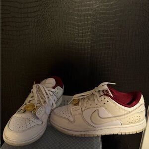Nike White and Burgundy Sneakers